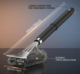 HEXAR Grill Brush with durable handle and reinforced neck for better control