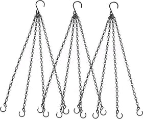 Heybe 16-inch hanging basket chain with four-point hooks for sturdy outdoor displays.