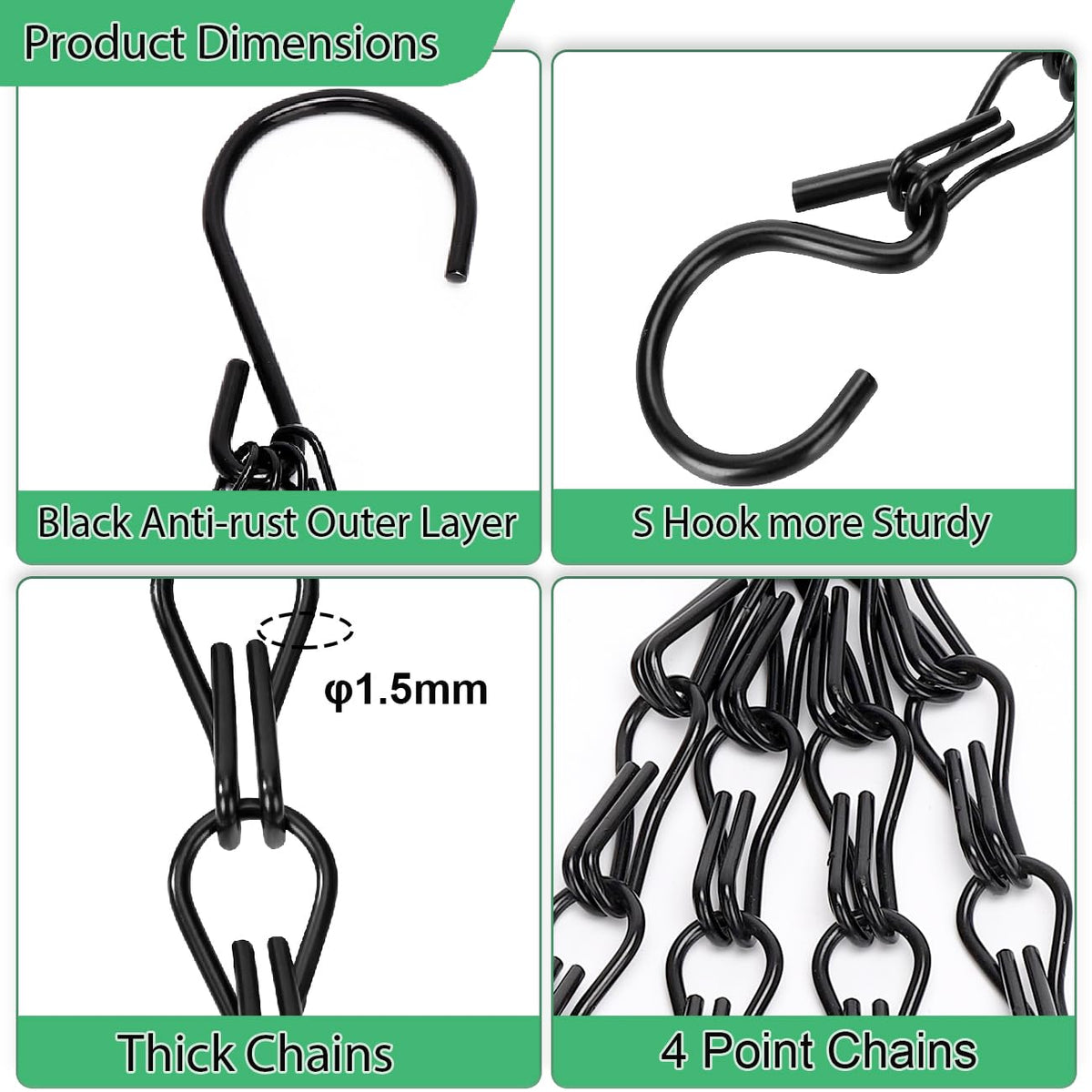 Heybe adjustable chains for varying heights and easy installation