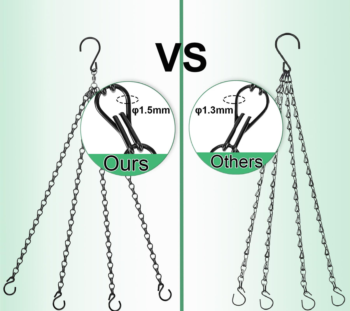 Heybe adjustable length with S-hook included for flexible hanging