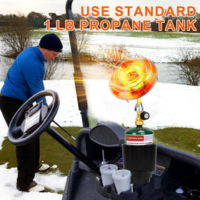 HEYDUOTON portable heater with cup holder keeps heat stable on uneven terrain