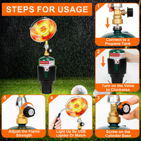 HEYDUOTON propane golf cart heater mounted on a cart for quick warmth on chilly rounds