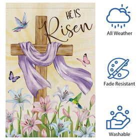 Heyfibro 12x18 garden flag fits standard flag poles for easy display