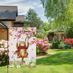 Heyfibro 12x18 garden flag shows bold artwork, adds spring charm to porches and yards.