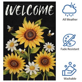 Heyfibro flag on black background enhances visibility and welcomes guests