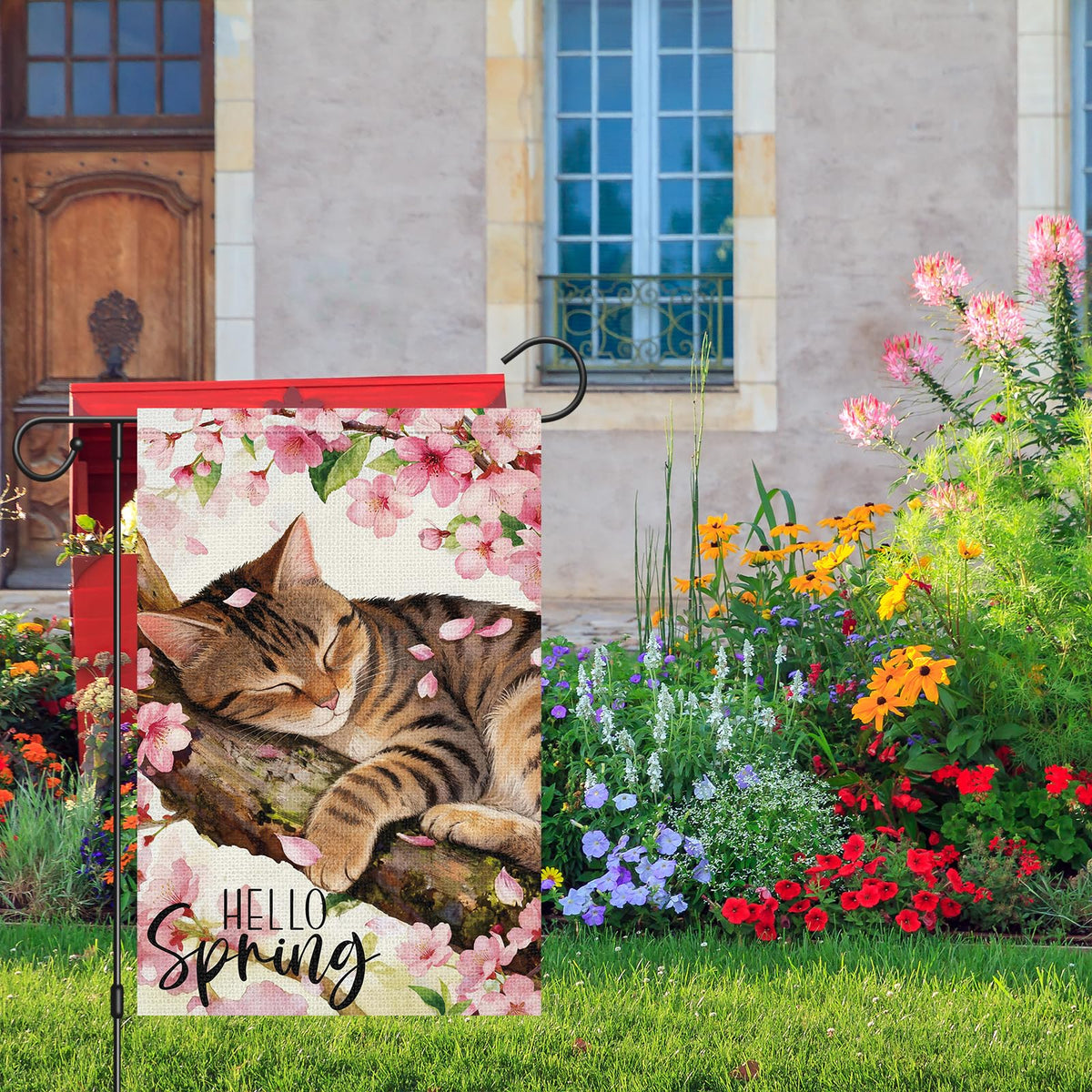 Heyfibro cat garden banner in pastel colors for cozy styling