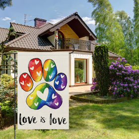 Heyfibro double-sided printing showcases Love is Love from any viewing angle.