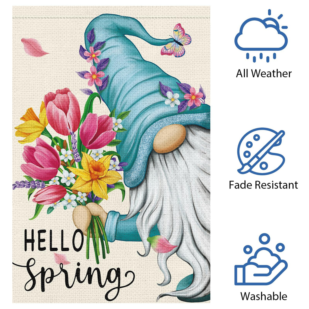 Heyfibro floral butterfly garden flag adds color to outdoor spaces