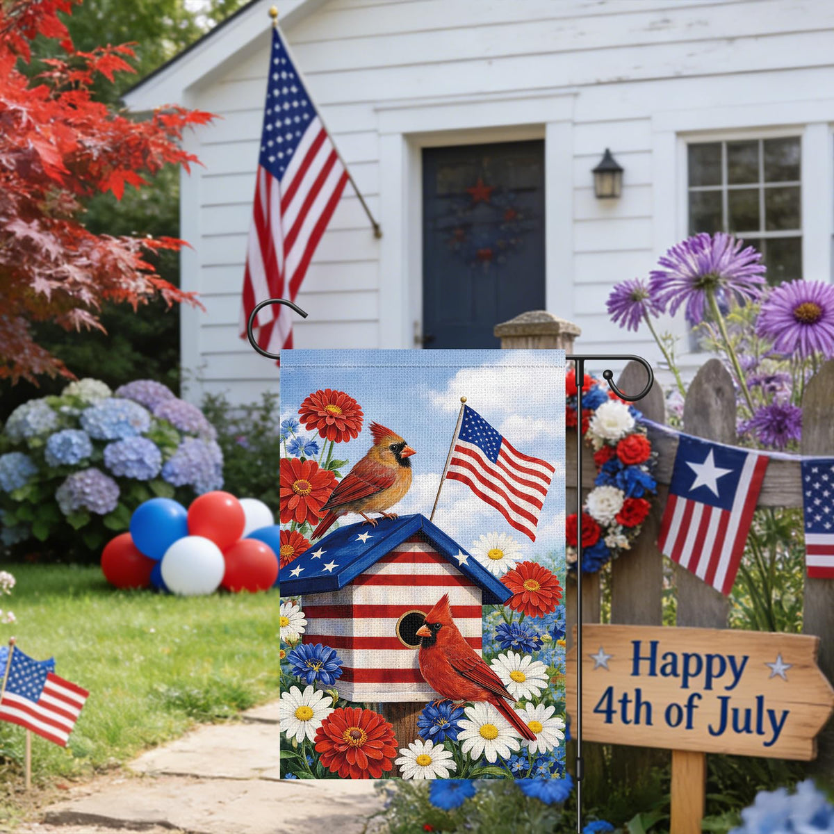 Heyfibro Fourth of July flag with double-sided print, vivid patriotic imagery.