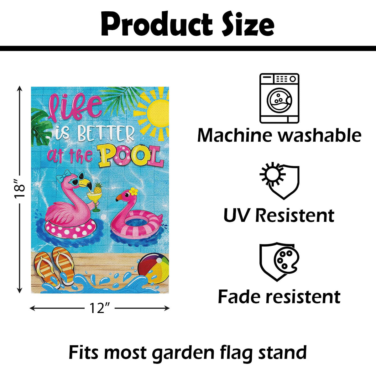 Heyfibro garden flag on fence or porch adds tropical vibe.
