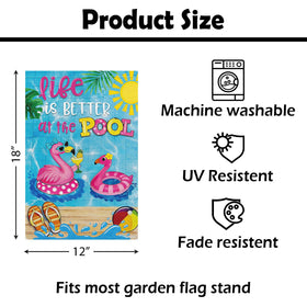 Heyfibro garden flag on fence or porch adds tropical vibe.