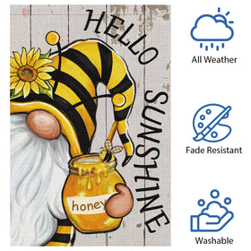 Gnome and sunflower farmhouse design adds rustic charm to outdoor spaces.