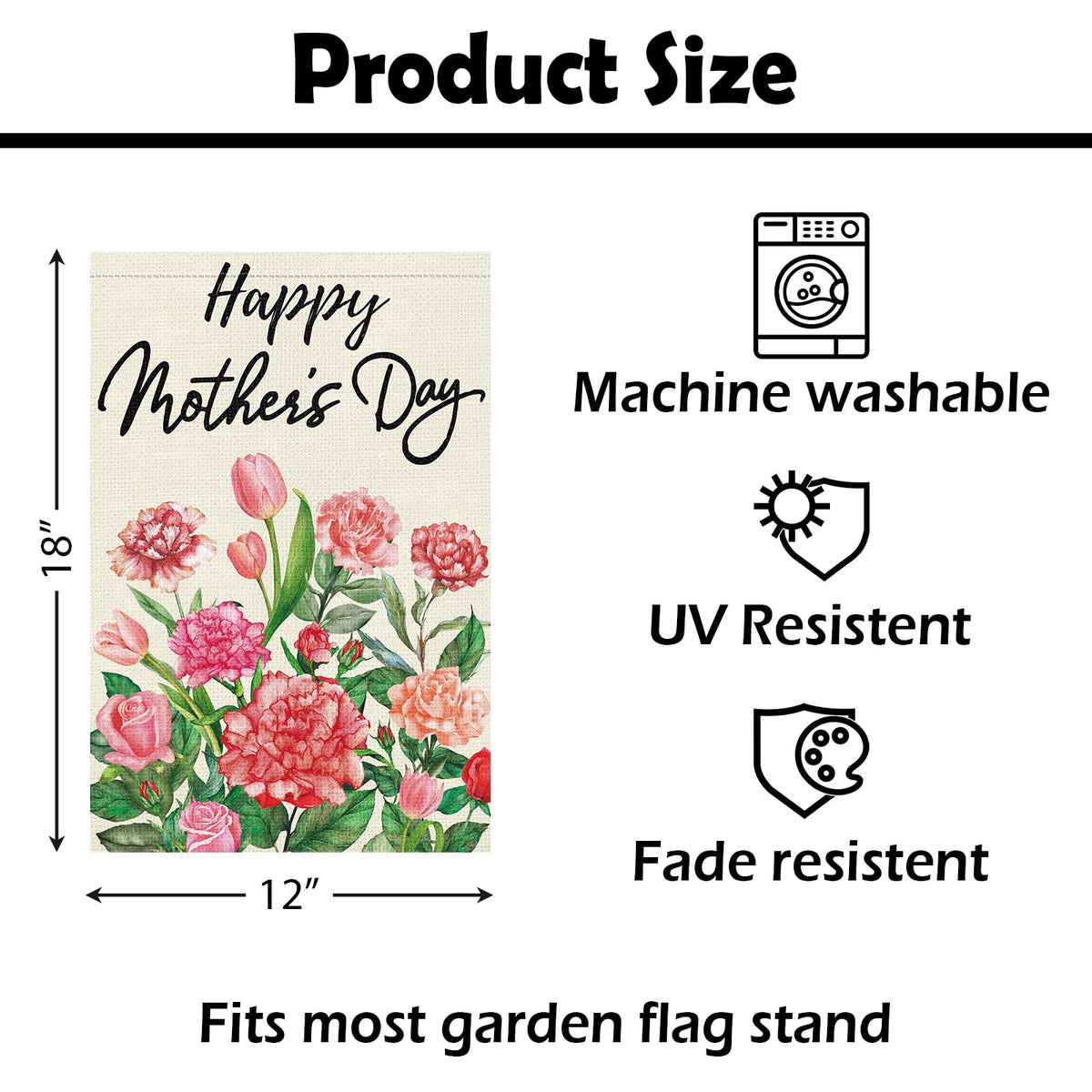 Heyfibro floral motif flag brings spring color for gifting and porch decor
