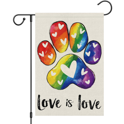 Heyfibro Love is Love Pride flag 12x18, double-sided for outdoor display.