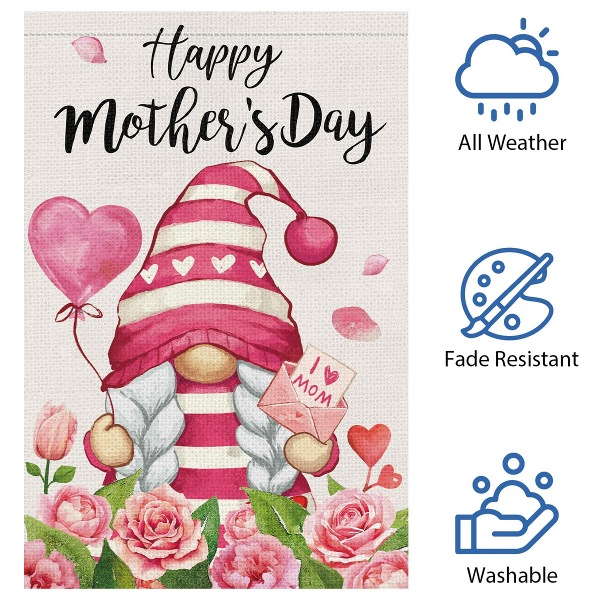 Heyfibro mom love rose banner brightens patios, porches and gardens