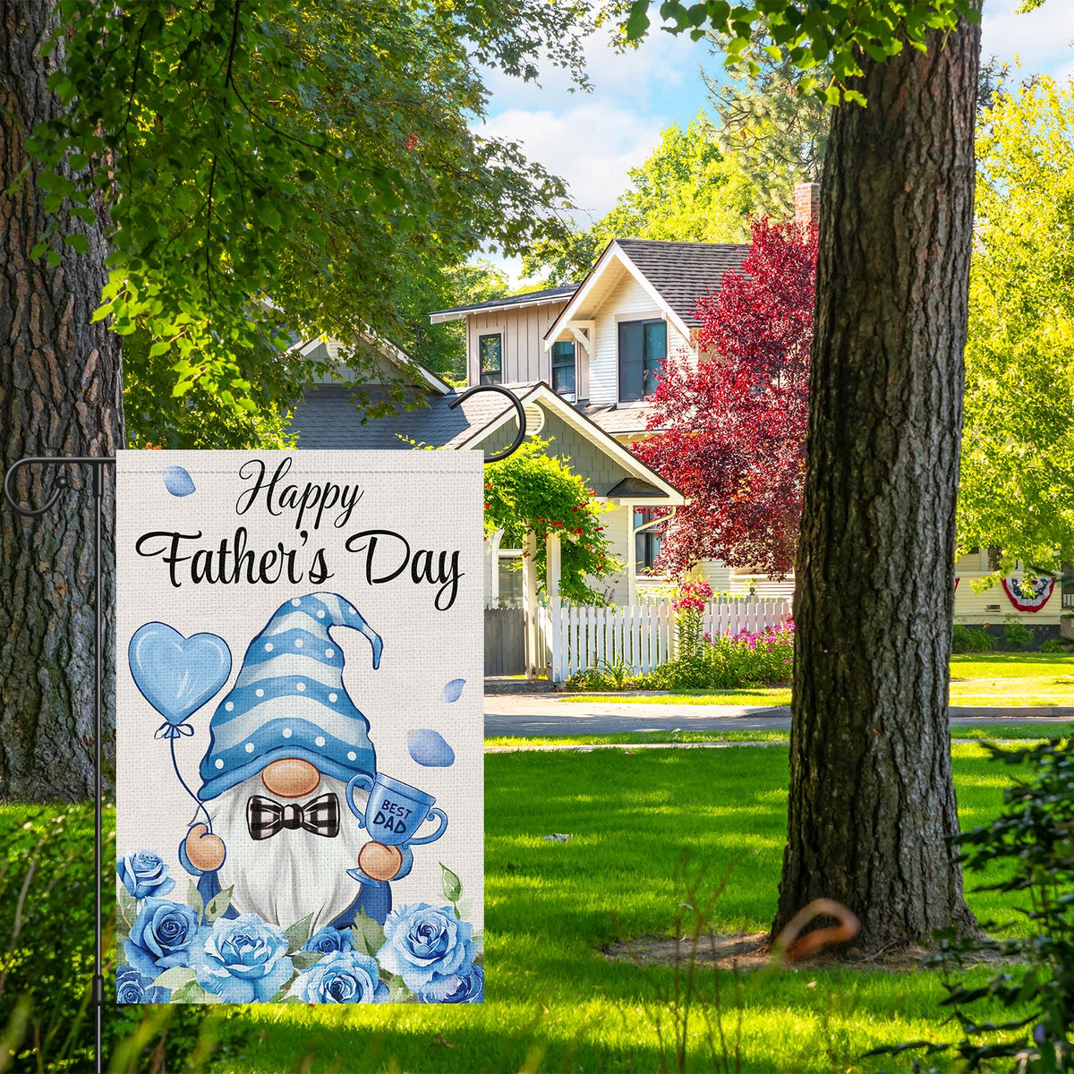 Heyfibro outdoor garden banner ideal for porch and yard celebrations.