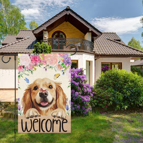 Heyfibro garden flag enhances seasonal outdoor decor with cheerful design.