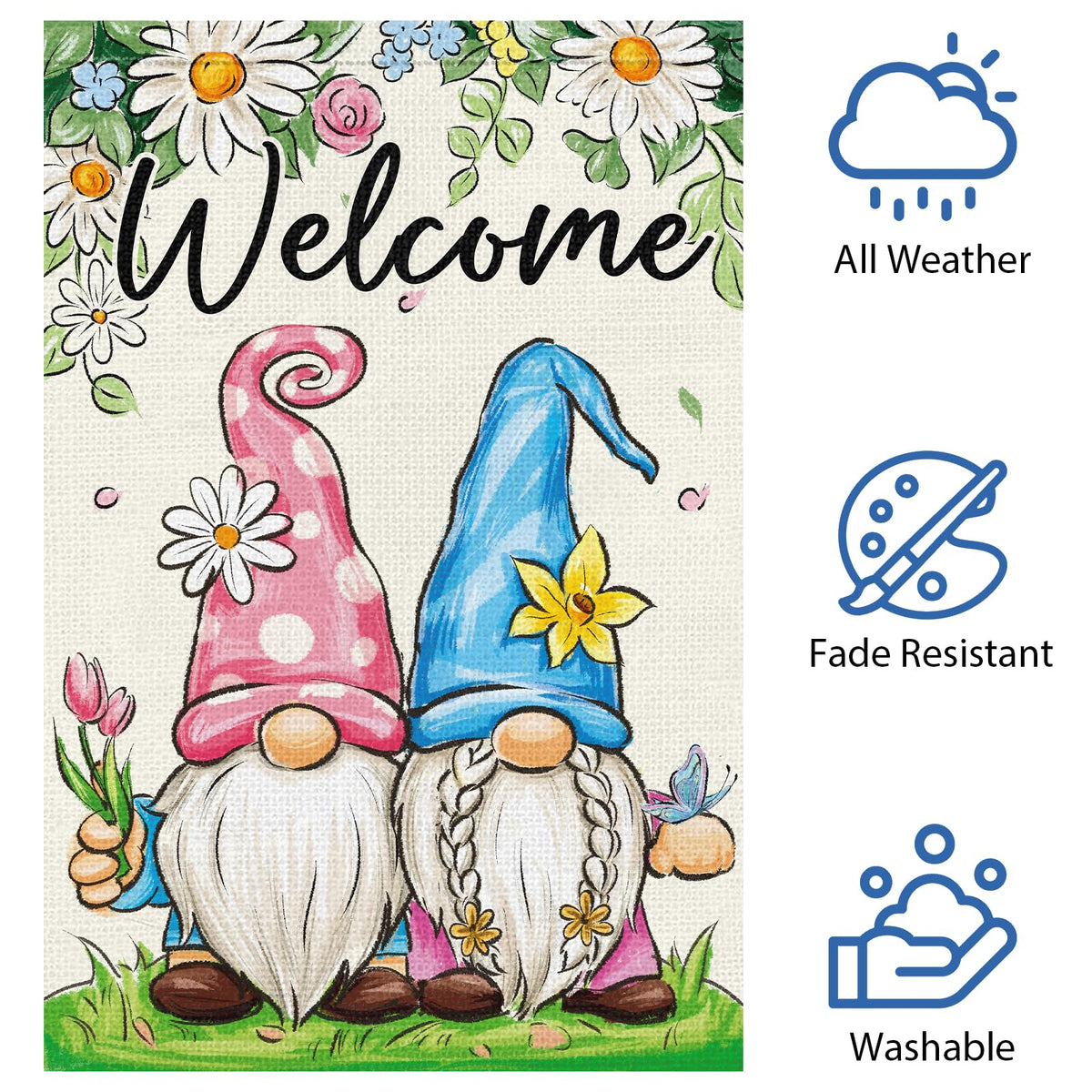 Heyfibro 12x18 garden flag fits standard poles for easy setup
