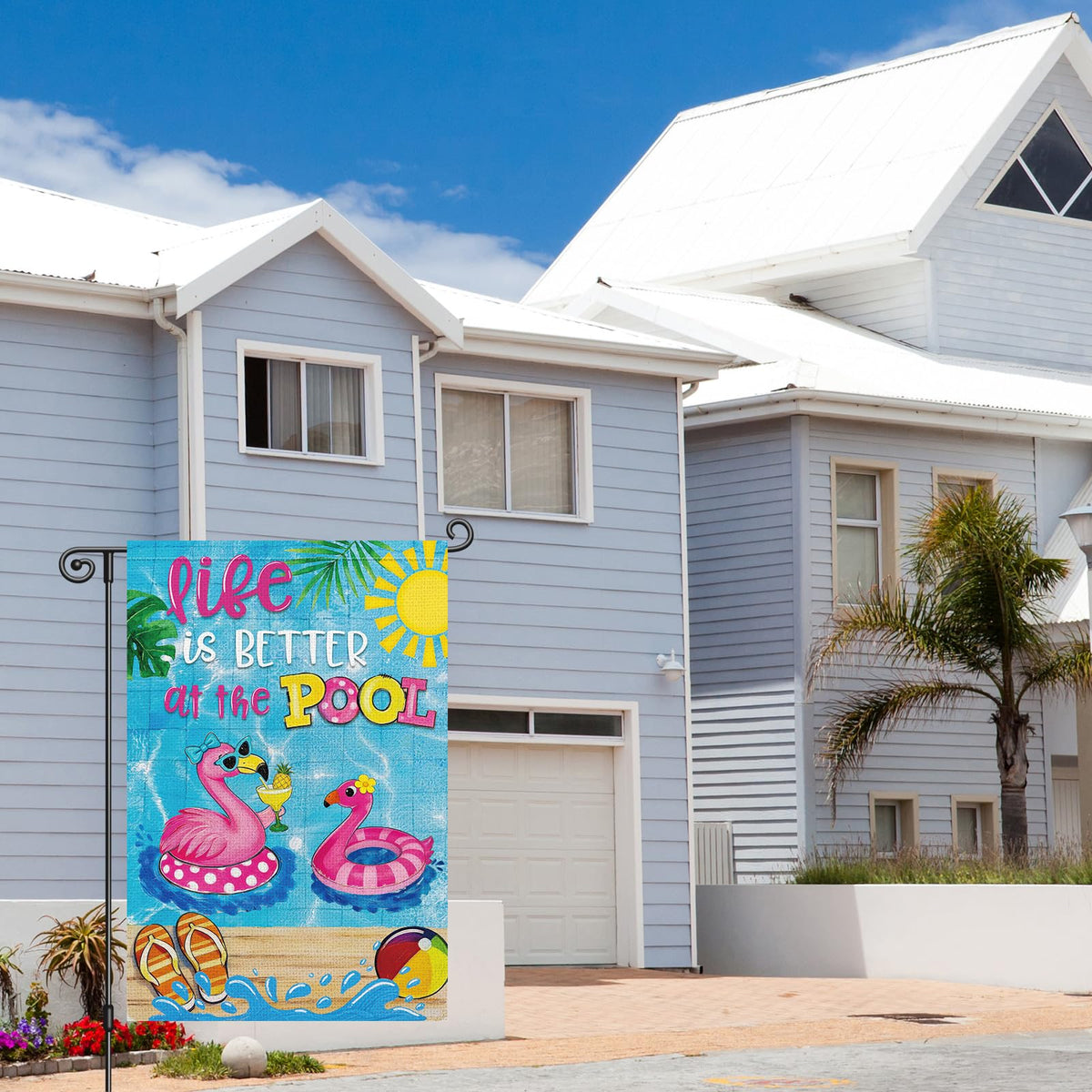 Heyfibro pool party decor idea transforms backyard into summer paradise.