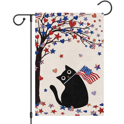 Heyfibro patriotic cat flag with dual-sided visibility for outdoor display