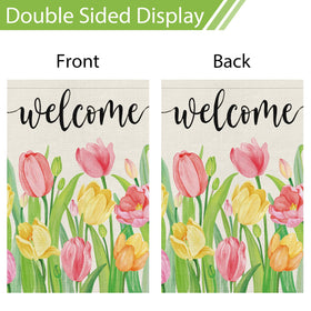 Heyfibro tulip flag with 2-inch sleeve fits standard poles for easy setup