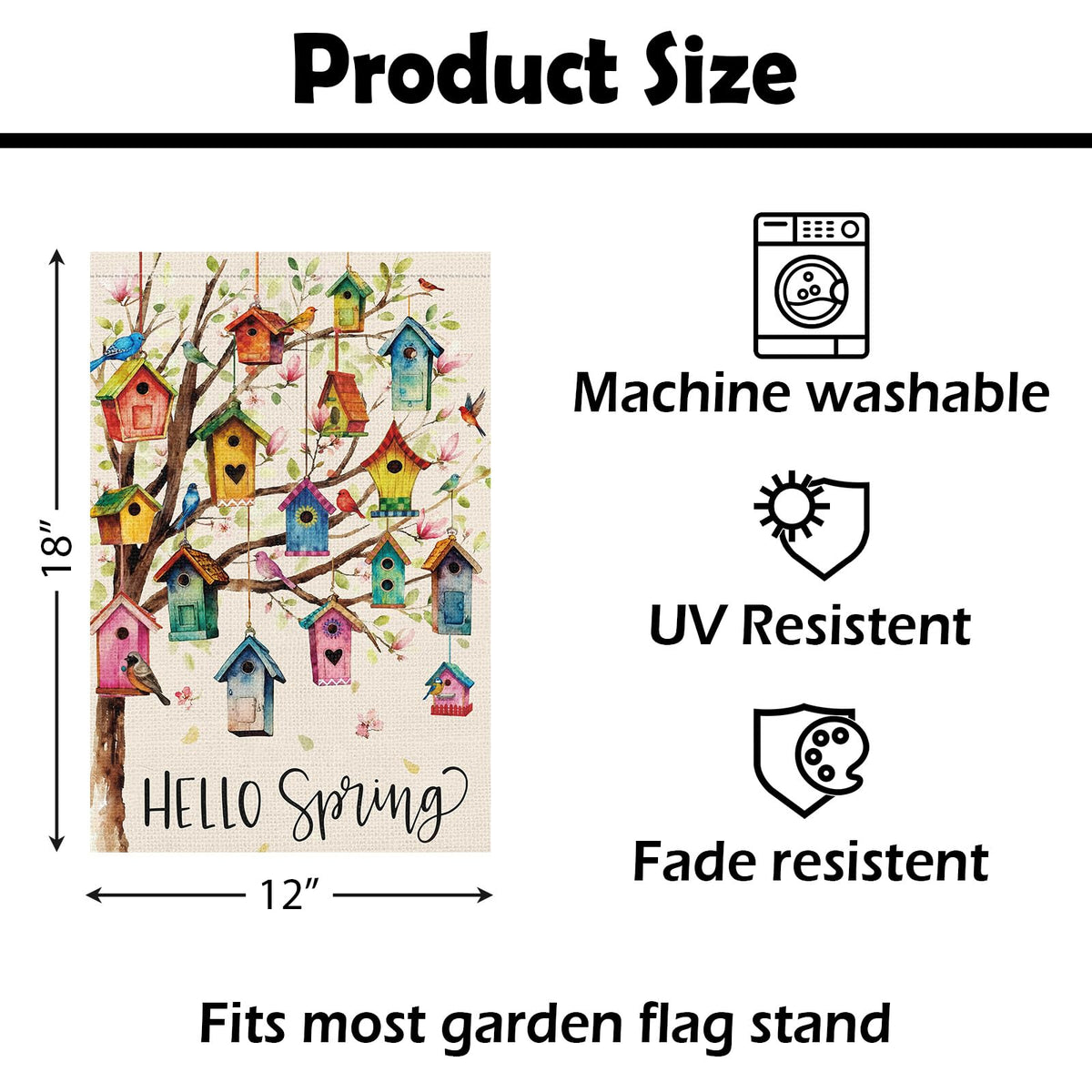 Heyfibro porch display flag with birdhouse design for welcoming entryways