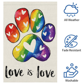 Heyfibro 12x18 garden flag with 2-inch sleeve fits standard flag poles.