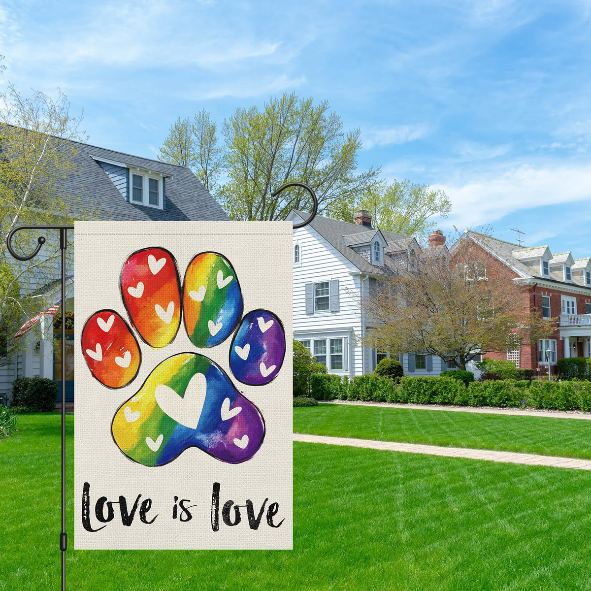 Heyfibro Pride flag makes a thoughtful outdoor gift for loved ones.