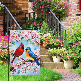 Heyfibro butterflies and blossoms flag brightens outdoor spaces with spring charm