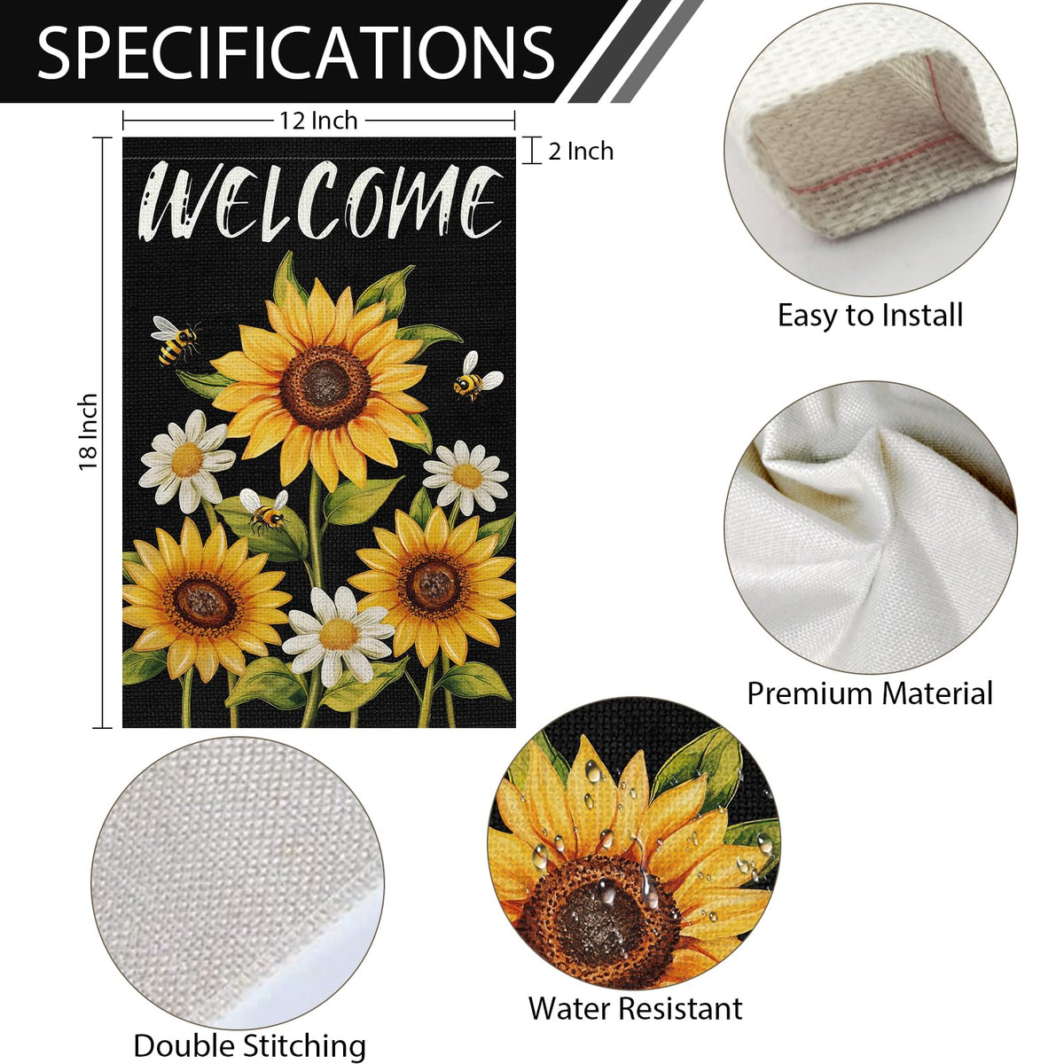 Heyfibro sunflowers daisies bees design creates cheerful garden focal point
