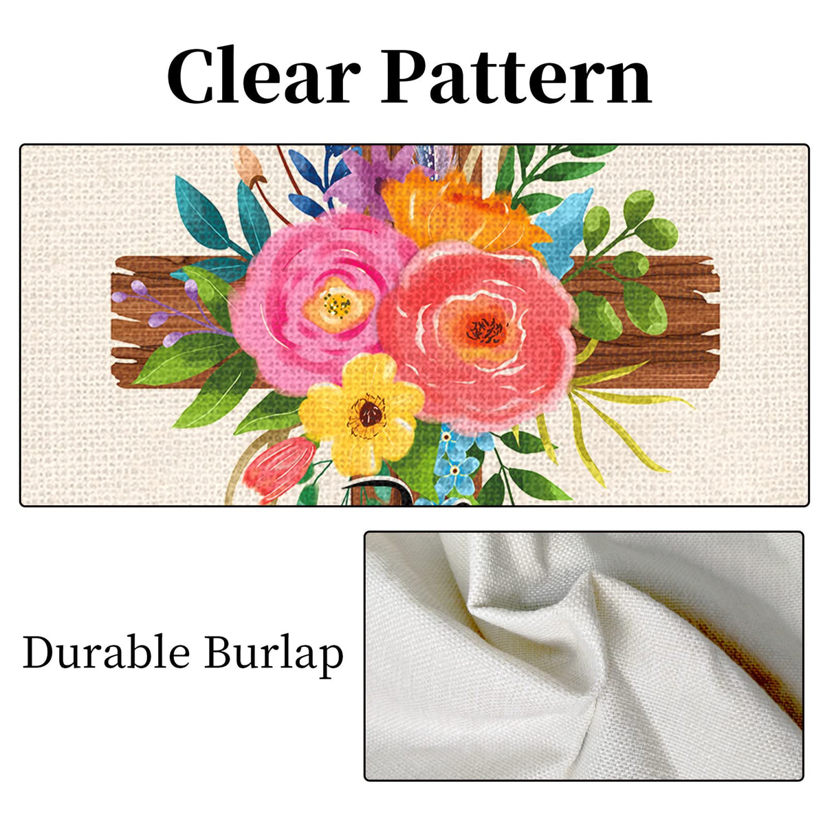 Heyfibro weather-resistant burlap flag withstands outdoors through seasons.