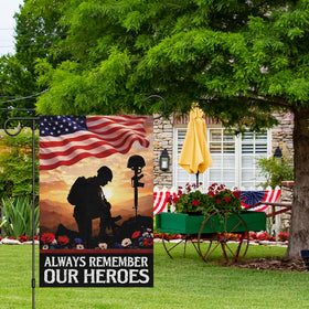 Heyfibro two-layer burlap flag offers durable, weather-resistant Memorial Day decor.