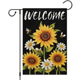 Heyfibro welcome spring flag with bold text brightening outdoor spaces