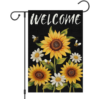 Heyfibro welcome spring flag with bold text brightening outdoor spaces