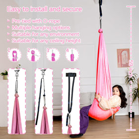 Heyfriday sensory swing cuddly design creates a comforting space for kids.