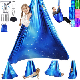 Heyfriday sensory swing double-layer overview demonstrates a calming, versatile setup.