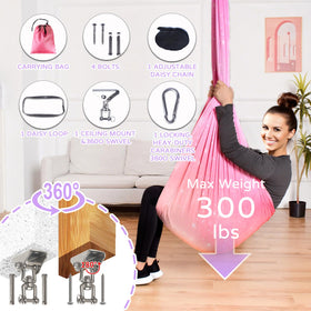 Heyfriday sensory swing includes hardware for easy installation and setup.