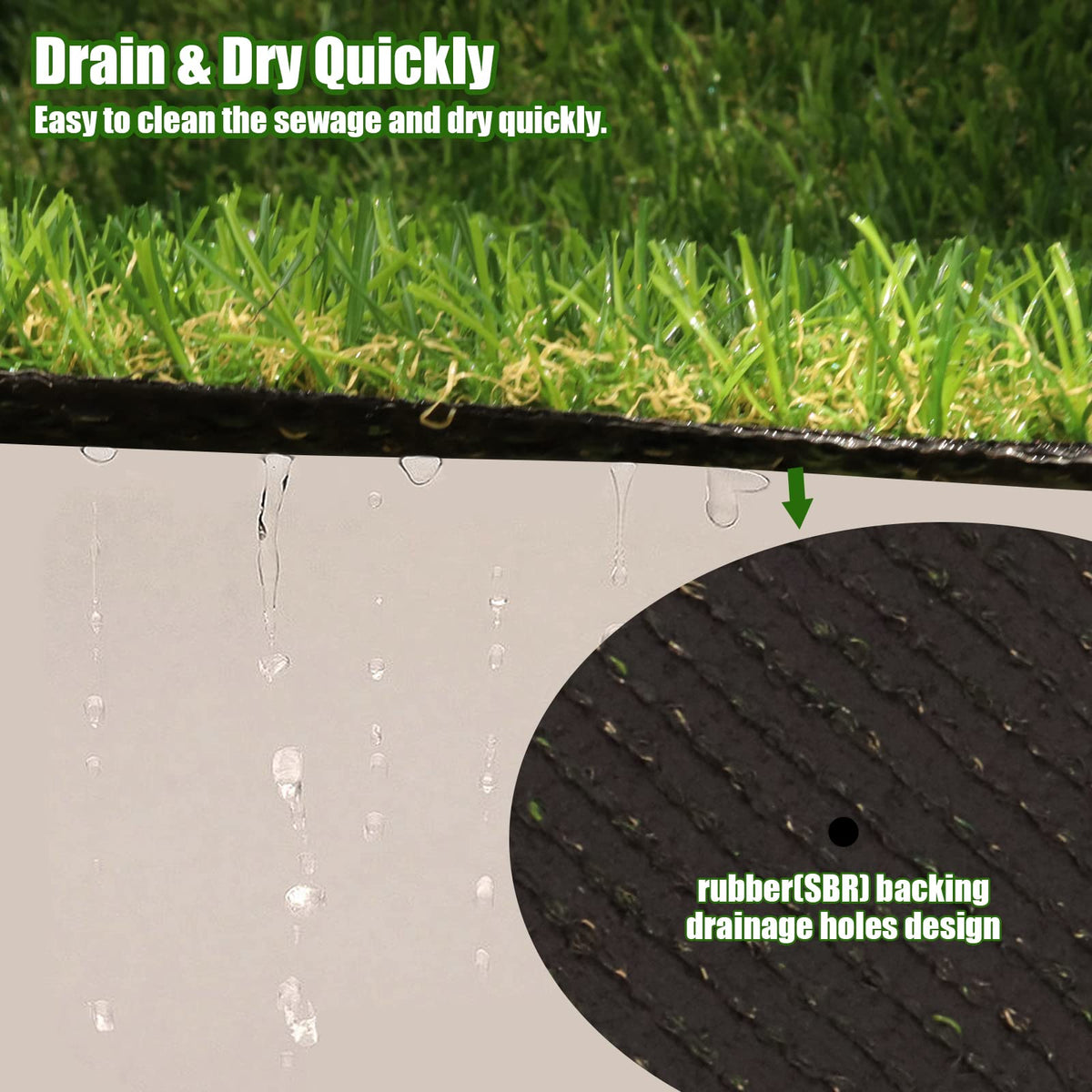 Heyroll rubber-backed drainage bottom enhances stability and easy cleaning