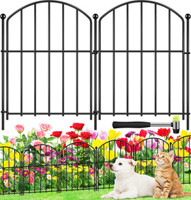 HEYRSUN arched garden fence panel defining elegant flower bed borders.
