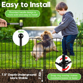 HEYRSUN foldable fence set adapting to straight, curved, circular layouts.
