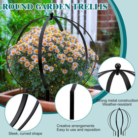 HEYTIMI heavy-duty metal trellis with black powder coat resists weather over seasons.
