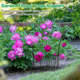 HEYTIMI garden stakes support roses, peonies, tomatoes, and coneflowers with steady footing.