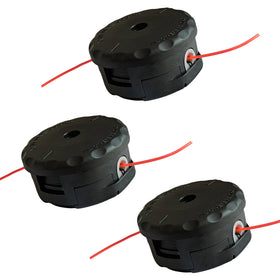 Heyzy 3-pack string trimmer head SRM-225 side view for easy compatibility and quick swaps.