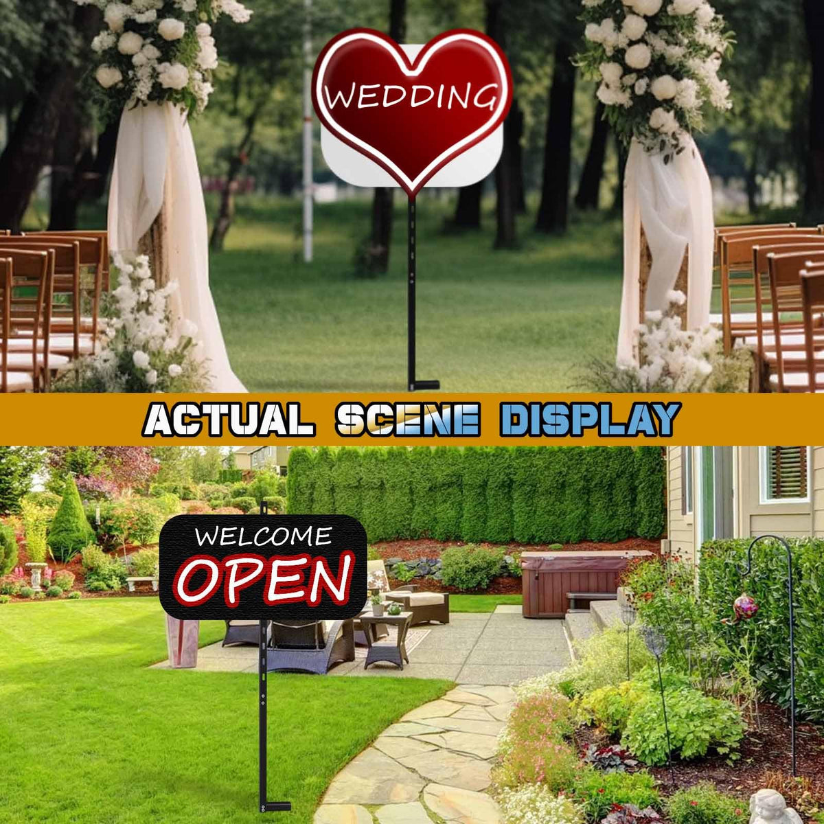 Hezaosth included tools simplify height adjustment for any sign.