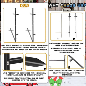 Hezaosth powder-coated stake resists rust and weathering.