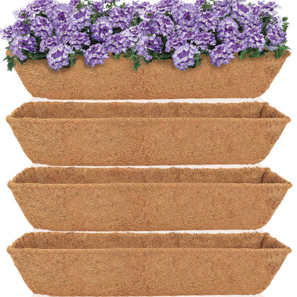 HFHOME 24in trough coco liner provides steady moisture for thriving window box plants