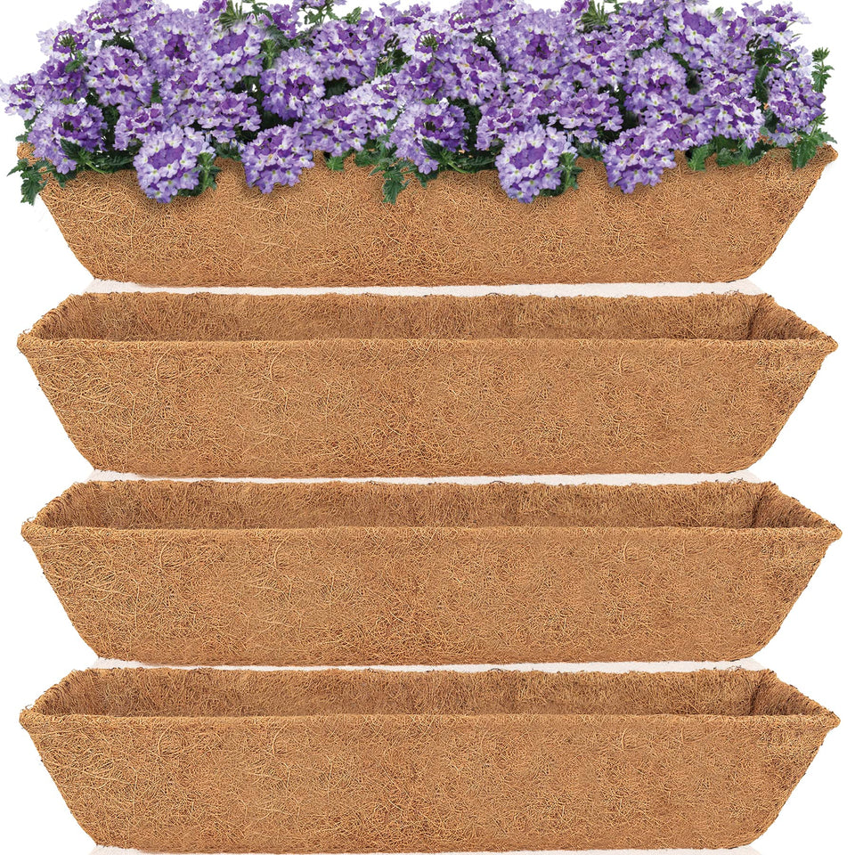 HFHOME 24in trough coco liner provides steady moisture for thriving window box plants