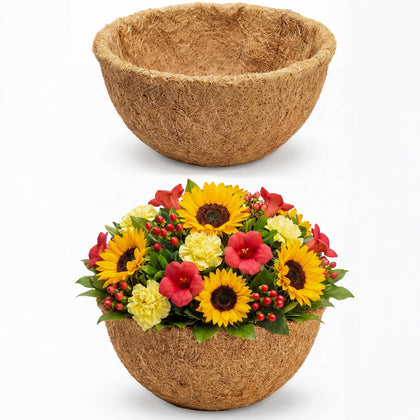 HFHOME 2-pack 10-inch coco liners, close-up, for improved drainage.