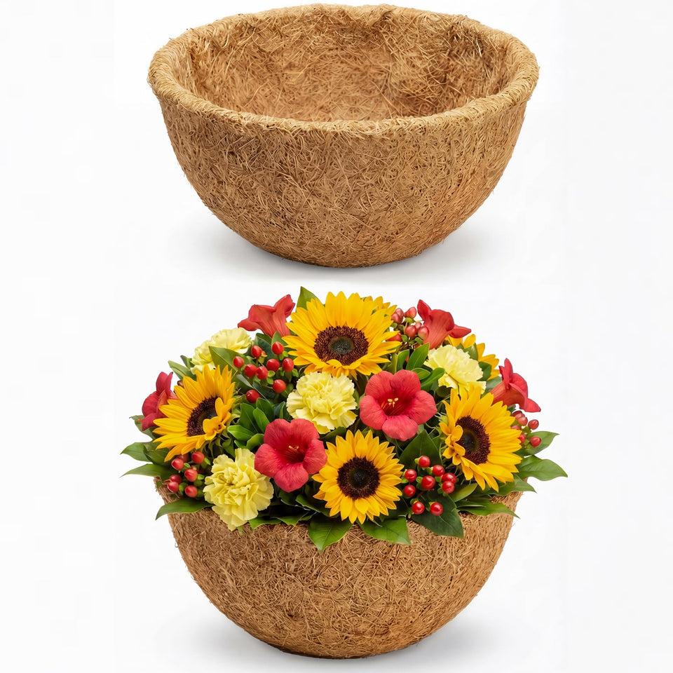 HFHOME 2-pack 10-inch coco liners, close-up, for improved drainage.