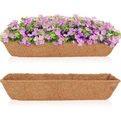 HFHOME 30in trough coco fiber liner demonstrating moisture retention for window baskets.